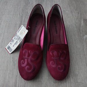 NWT Hush Puppies Emley Plum Suede Wedge Loafer